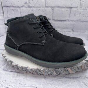 MUK LUKS Mens Black Leather Charlie Chukka Lace Up Ankle Boots Size 9